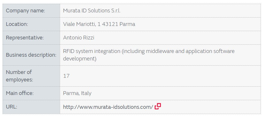 Murata announces the rename of its RFID subsidiary ID-Solutions S.r.l. to Murata ID Solutions S.r.l.-SemiMedia