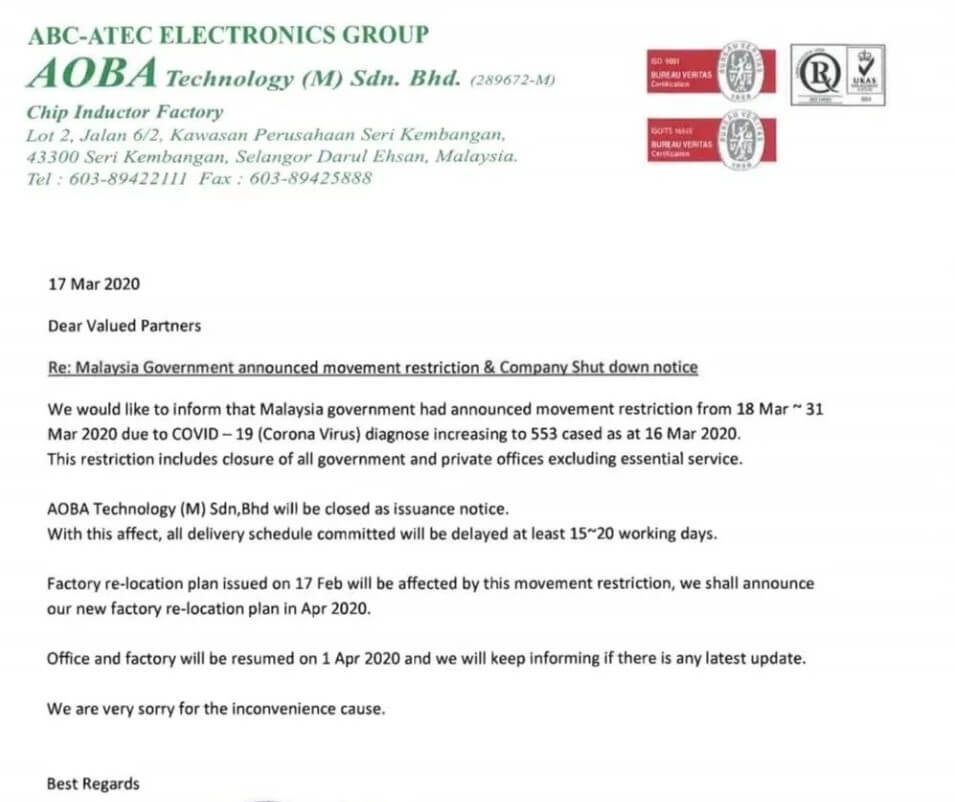 Electronic component supply affected by city lockdown in Southeast Asia-SemiMedia