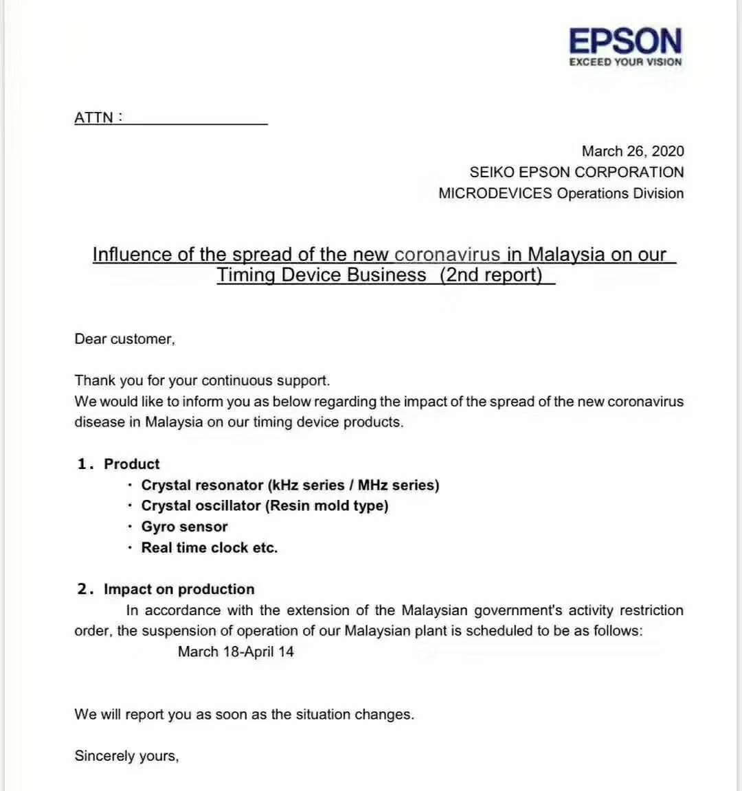 Epson closes timing device factory in Malaysia-SemiMedia