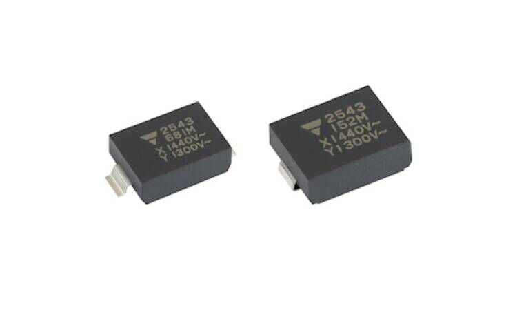 Vishay launches surface-mount Y1 safety capacitors for 1500 VDC applications